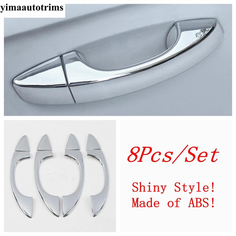 Side Door Handle Decoration Cover Trim ABS Chrome / Carbon Fiber Accessories Exterior Kit For Volkswagen T-Roc T Roc 2018 - 2025