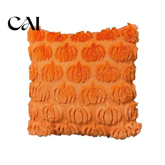 Decorative Pillow Cover for Couch Plush Pumpkin Cushion Cover, Halloween Throw 18 X Inch Ghost Case Cute Soft Spooky Season, Cozy Fall Home Decor
