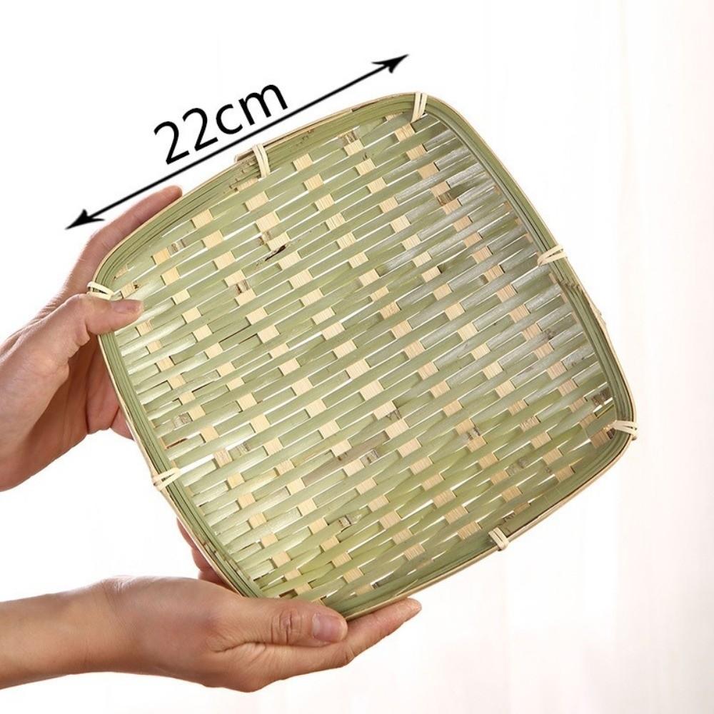 Creative Natural Bamboo Sieve Handmade Weaving Fruit Bread Basket Household Snack Basket Kitchen Storage