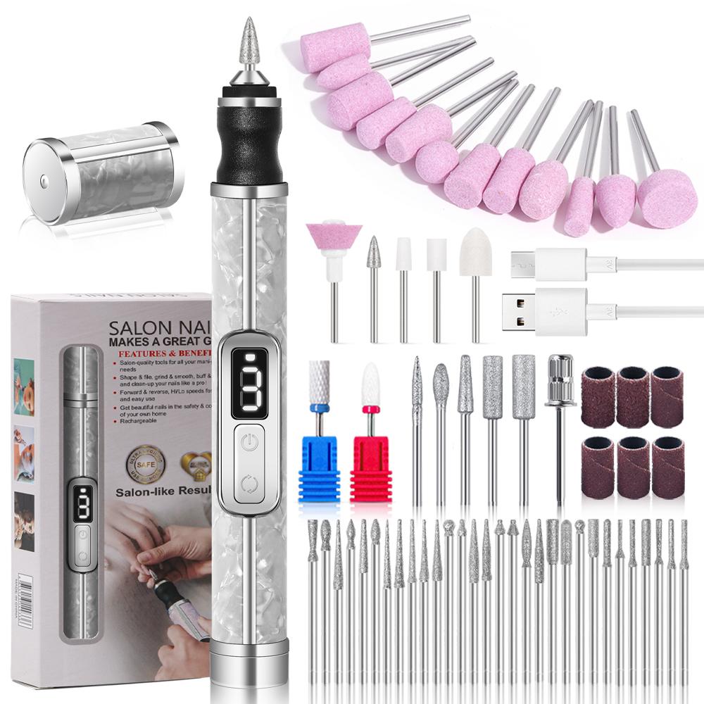 Electric Nail Drill Professional Nail Polishing Machine Multiple Gears Low Noise Nails Sander File Set For Manicure Salon Tools