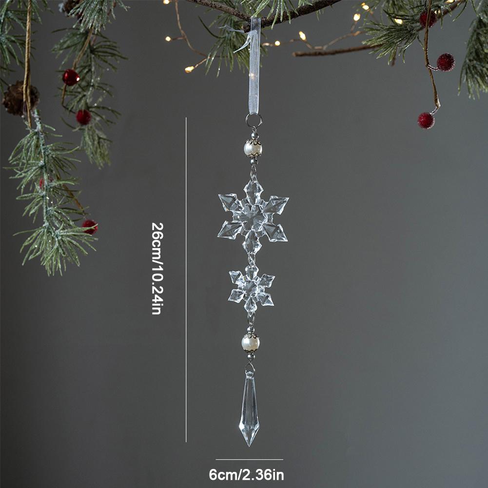 Christmas Tree Decoration Snowflake Water Drop Ornaments Pendant Transparent Acrylic Snowflake Ornament Pendant for Christmas