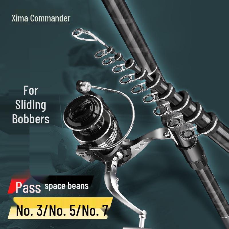 Commander Carbon Fiber Ultra-Hard Long Cast Fishing Rod with Sliding Float and Large Guide Ring for Hand-Sea Use