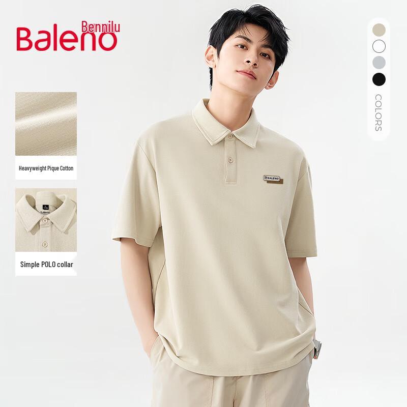Baleno Men s Letter Print Short Sleeve Polo Shirt 3XL