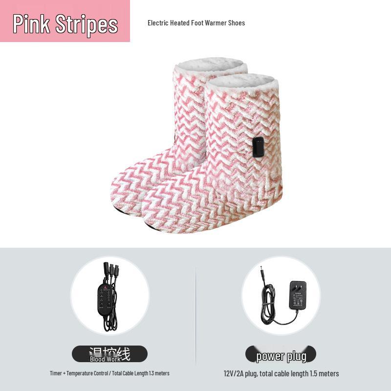 Women's and Men's Electric Heated Foot Warmers - Continuous Plug-In Heat Shoes
