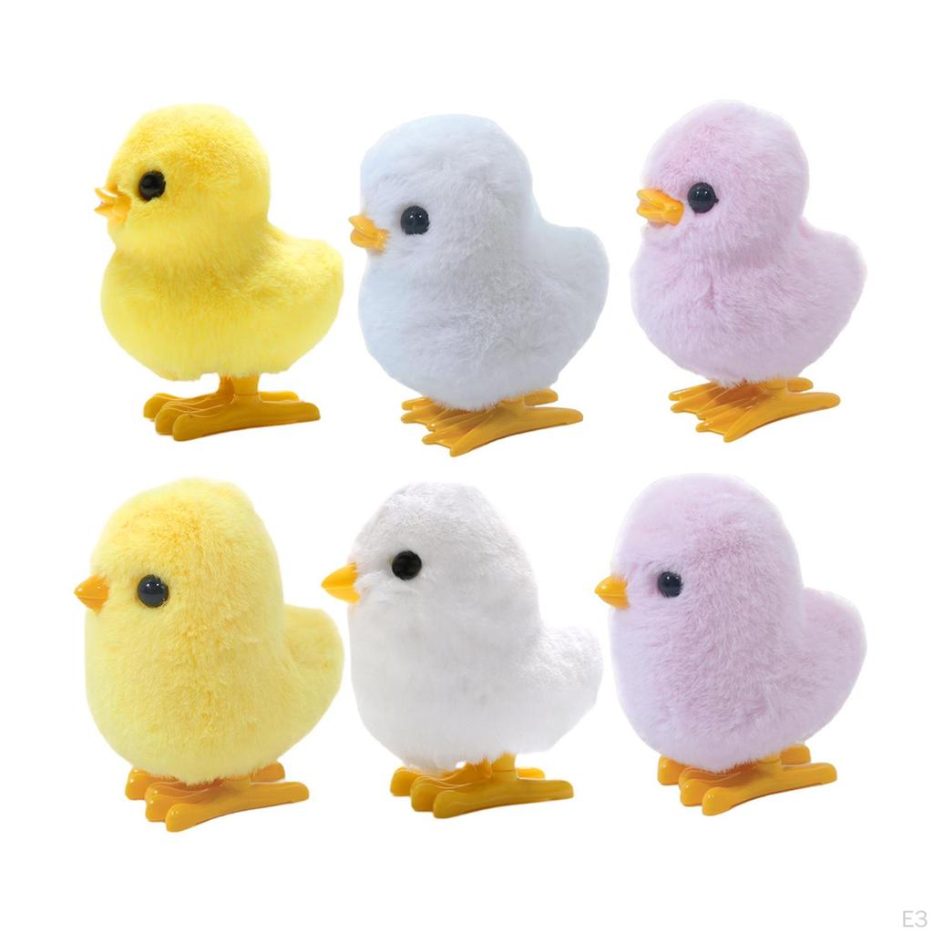 Chick Plush Wind Up Toy Realistic Novelty for Birthday Gifts Basket Stuffers Yellow 31g