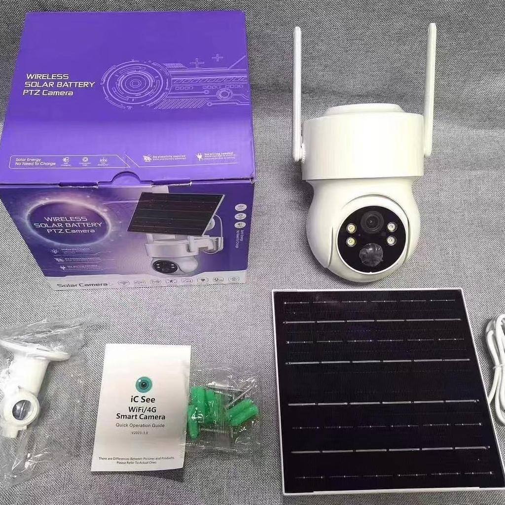 iCSee Solar-Powered 4MP Wireless HD Outdoor Camera with 10X Zoom