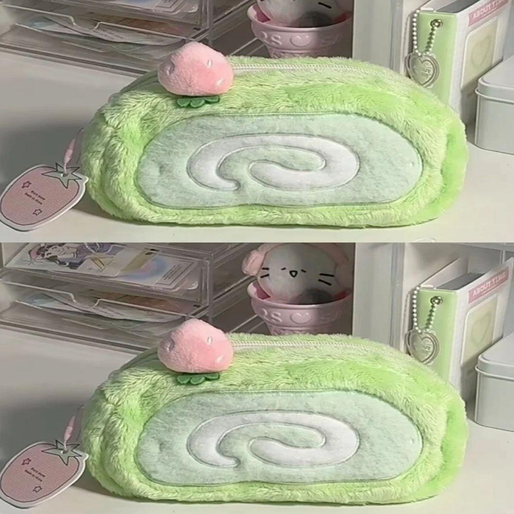 Storage Pencil Pouch Cute Swiss Roll Pencil Case Versatile Pencil Bag  Desktop