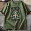 Fun Yoga T-shirt Frog Self Care T-shirt Cotton Short Sleeve Front, Comfortable and Soft Fabric, Men's Street Wear T-shirt