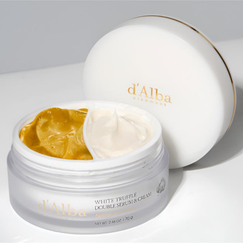 DAlba Weiße Trüffel Doppelserum & Creme 70g - Vegane Hautpflege Faltenpflege