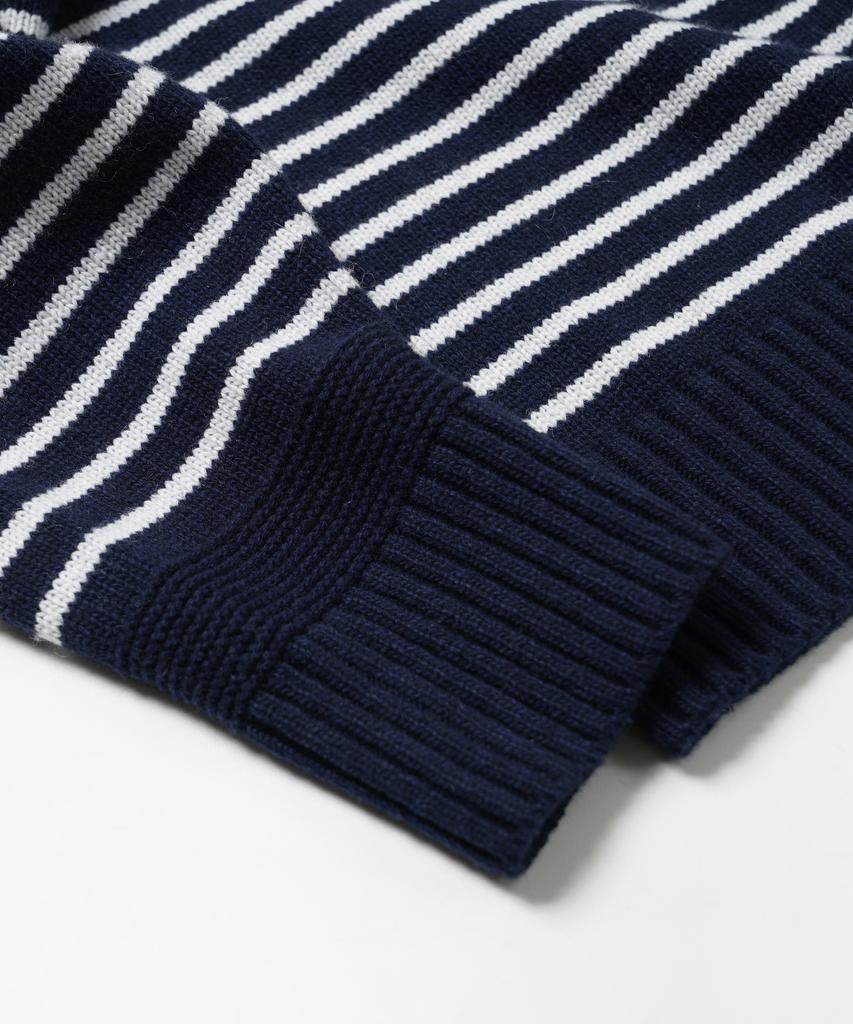 FRIZMWORKS Wool Stripe Relax Knit _ Navy
