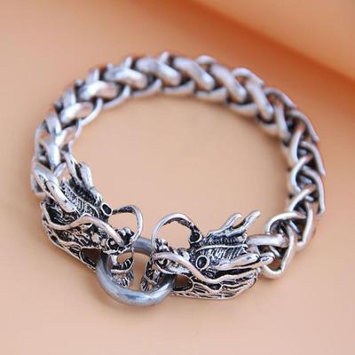 Thick Chain Retro Men Bracelet Auspicious Dragon Men Chain Bangle Jewelry