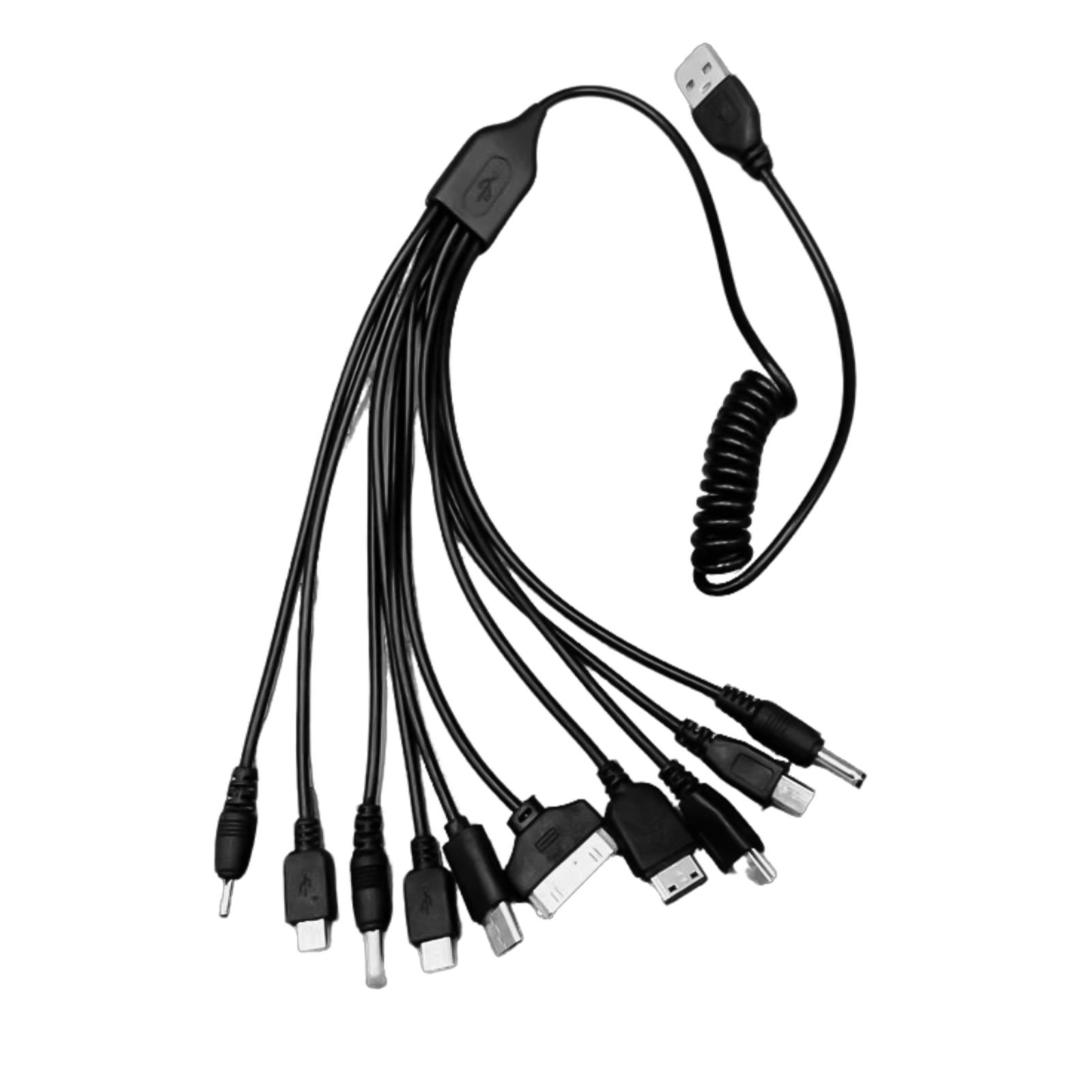 

54cm Long Spring Coiled USB Charging Cable Cord 10 Different Connectors Wire Support Efficient Data and Power Transfer 1