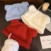 Y2K Bear Ear Woolen Hat Fluffy Brimless Beanie Cap Cute Knitted Pullover Hat  Winter