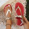Fashion 2024 Summer Women's Flip-flops Fashion Metal Buckle Clip-toe Flat Shoes Simple and Cozy Outdoor Beach Sandals for Women