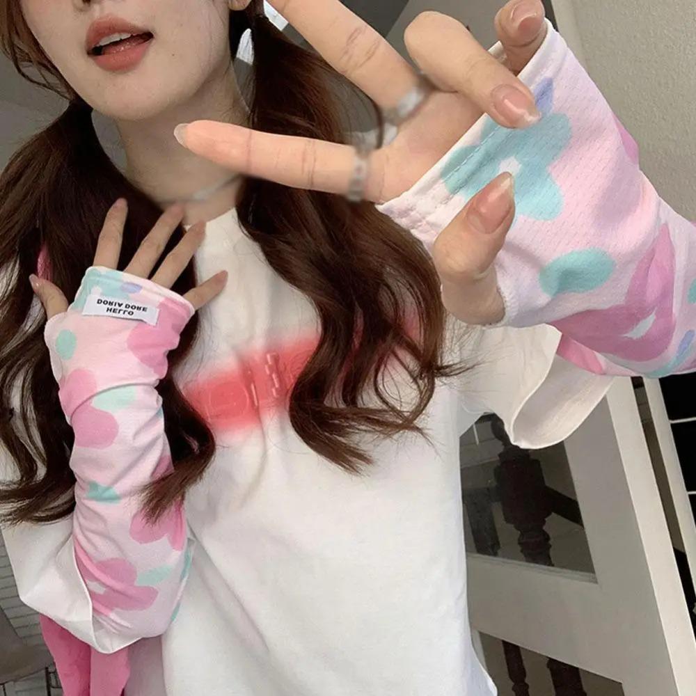 Breathable Ice Silk Arm Sleeves UV Protection Cooling Sleeve Fashion Sunscreen Sleeve Outdoor