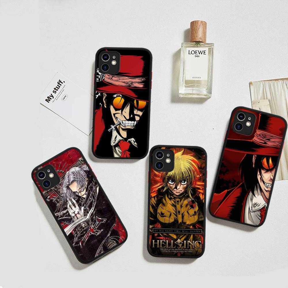 Horror Anime Hellsing Phone Case For IPhone 16 15 14 11 12 13 Pro Max Plus 12 XS Max Back Cover Matte Case