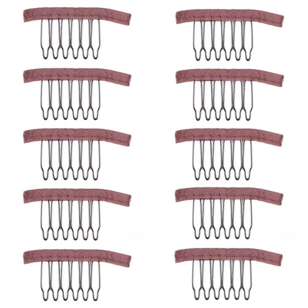 10 Pcs/Lot Cloth Wig Clips 6/8 Theeth Hair Extension Clips Wig Making Tool Wig Combs  for Wig Caps