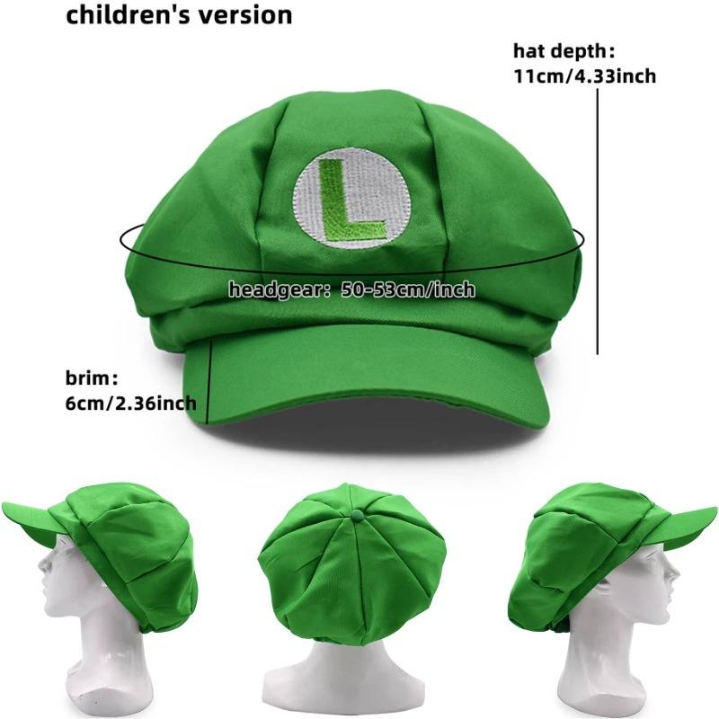 Super Luigi Bors Cosplay Anime Hat Kawaii Colorful Cap Halloween Party Costume Accessory Ideal Christmas Gift