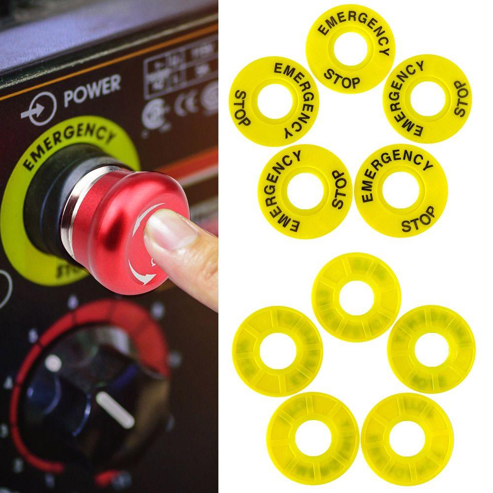 

10PCS Durable 22mm Switch Accessory Frame Emergency Stop Sign Mark Label Warning Circle 10PCS