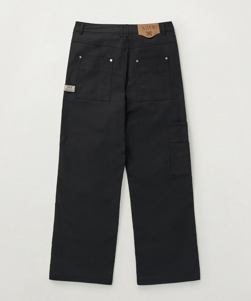 Seteo Cotton Carpenter Work Pants Black