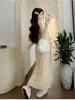 Spring 2026 Elegant Maternity Sling Dress & Cardigan Set