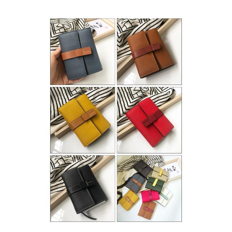 Women's Leather Wallet All Cowhide Short Three-fold New Large Capacity Zipper Zero Wallet Fashion Dyeing Small Handbag