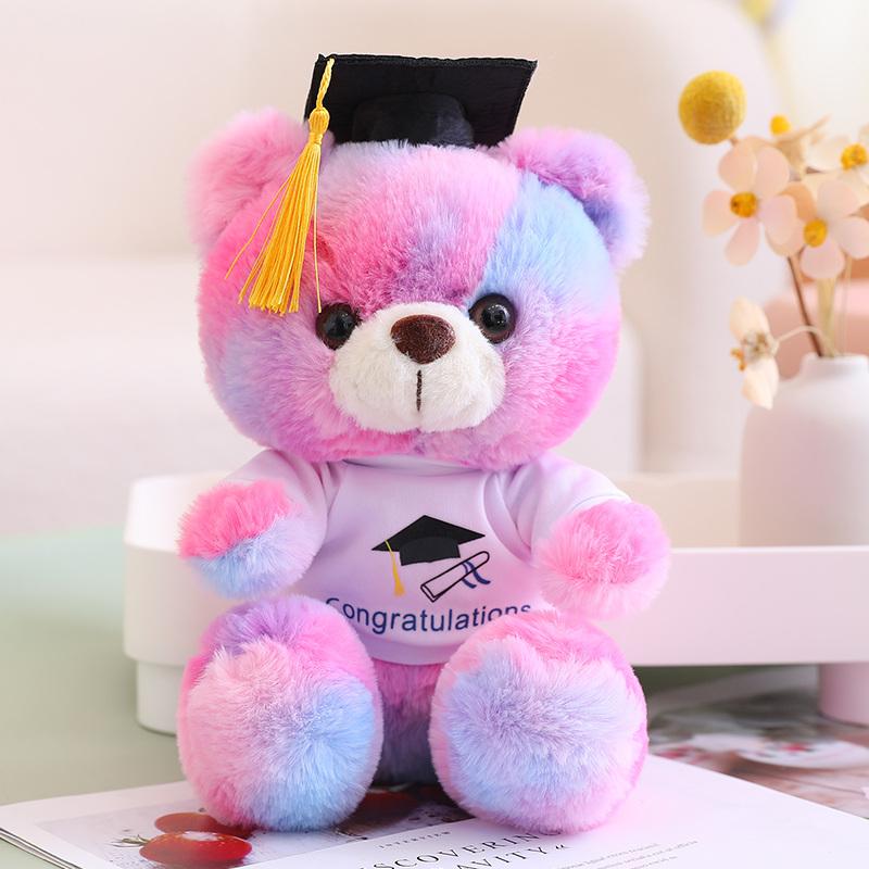 Nice 16 Styles Kawaii Dr. Bear Plush Toys Stuffed Soft Colorful Teddy Animal Dolls Graduation Birthday Gifts For Students Girls