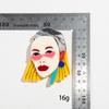 New Fashion Heart Lady Brooches Pins for Women Personalized Cool Short Hair Girl Figure Badge Casual Jewelry Accessories Gifts