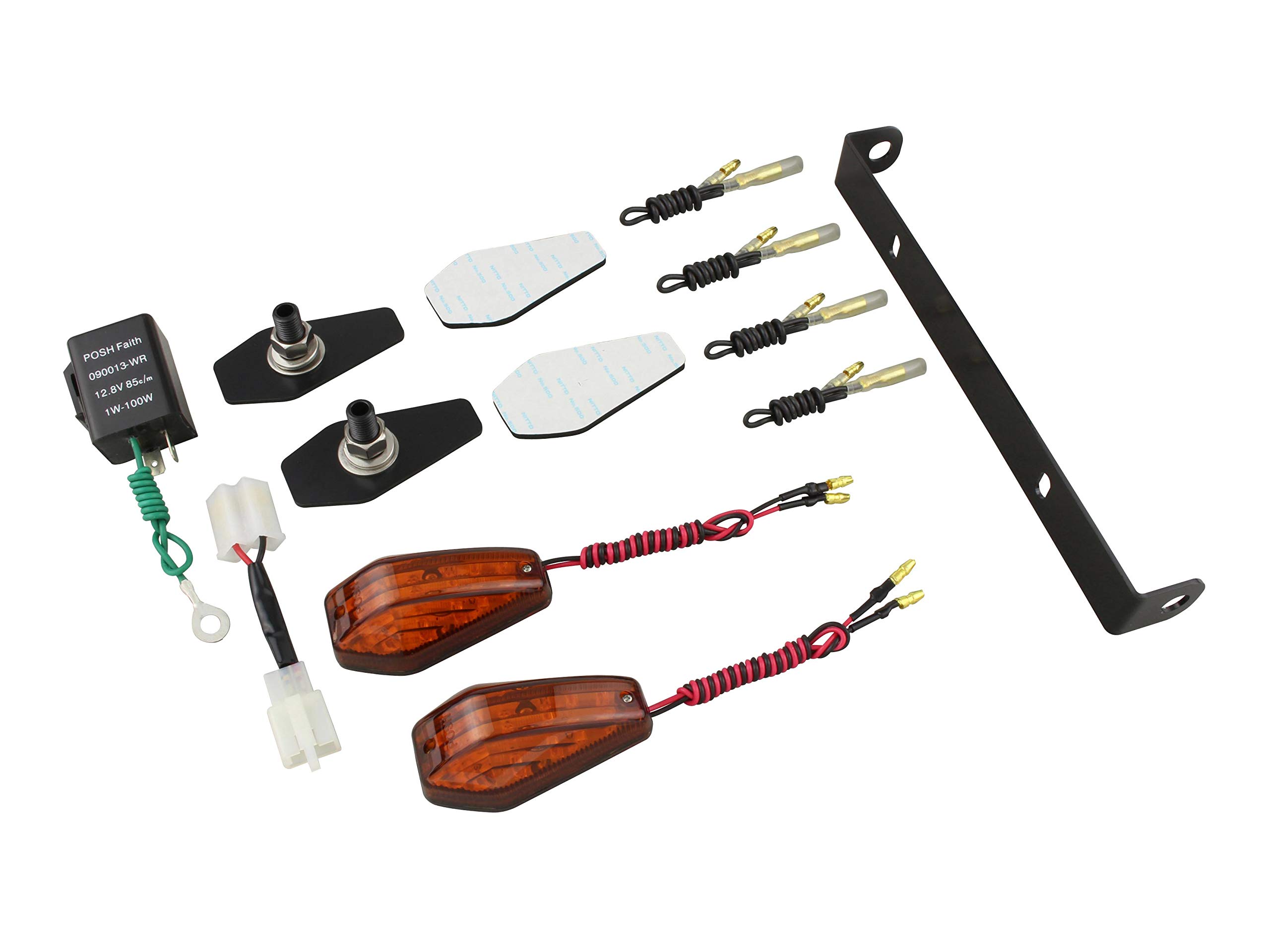 POSH FAITH Motorcycle Supplies Aero LED Rear Turn Signal Set