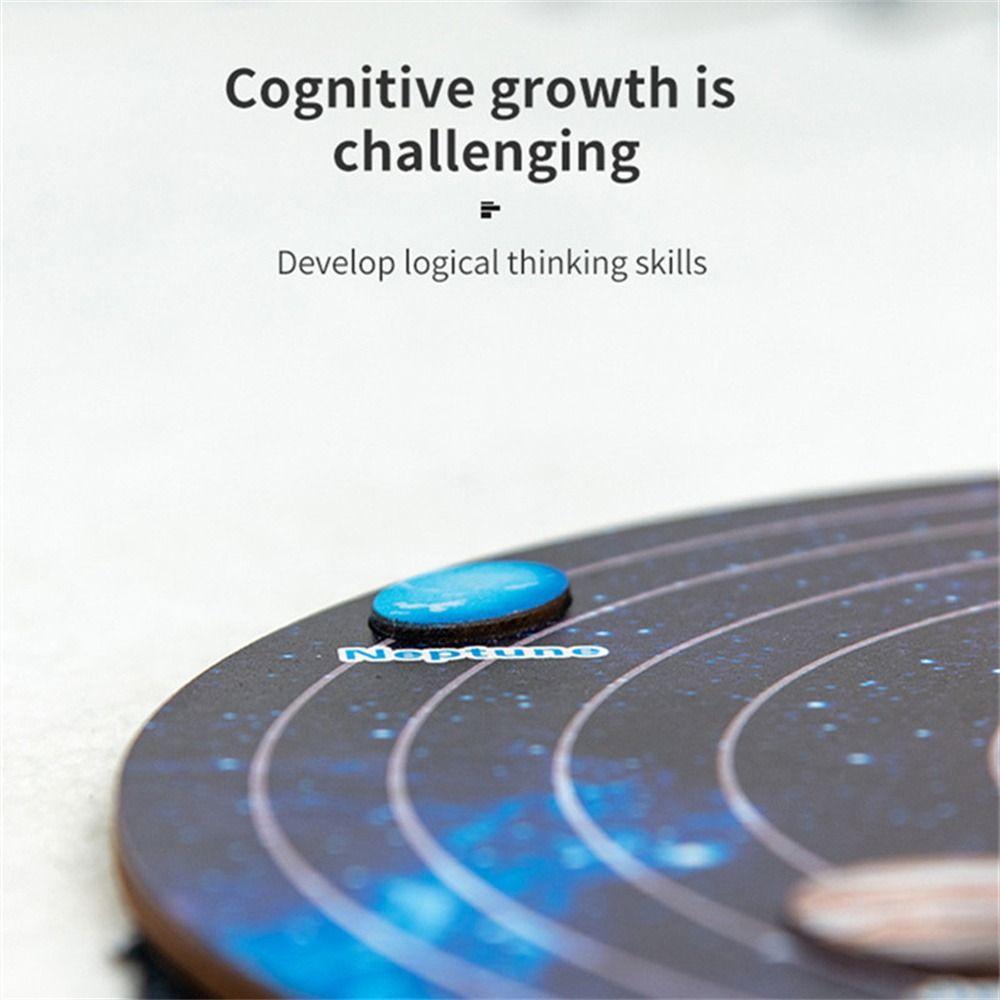 Girl Universe Planet Matching Science Solar System Puzzle Wooden Puzzle Jigsaw Tray Planet Puzzles