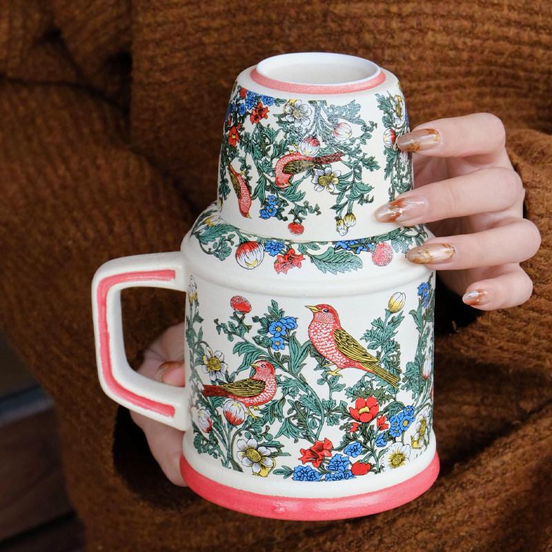 Retro Ceramic Teapot and Large-Capacity Tea Cup Mug Gift for Girls or Best Friends – Ideal Wedding Gift Standard