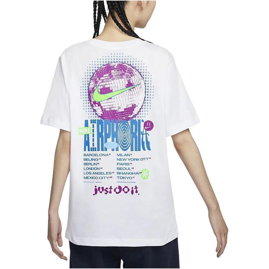 Nike Sportswear Letter Print Pattern Pullover Casual Crew Neck Short Sleeve T-Shirt Women T-Shirts White FV4263100