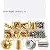 210pcs Brass M3 Hexagonal Standoff Kit: Single-Head, Threaded Copper Pillar Screws & Nuts