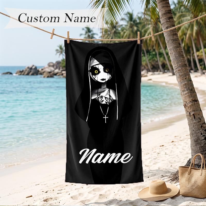 The NUN Custom Name Printed Beach Towel Personalized Soft Towel For Swimming Beach Travel