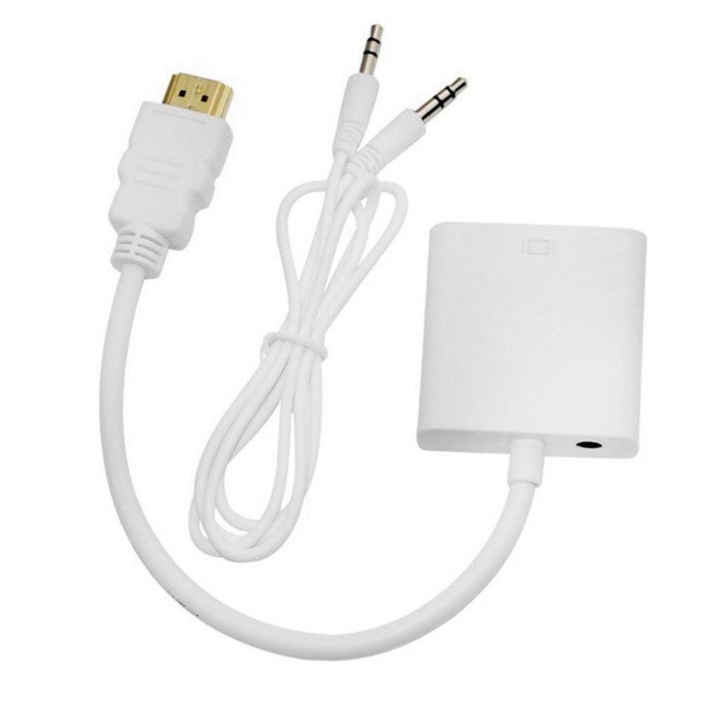 

Hot Adapter Cable HDMI-compatible To VGA Converter Cable With Audio Port High-quality Copper Core Conversion Cable Dropshipping белый