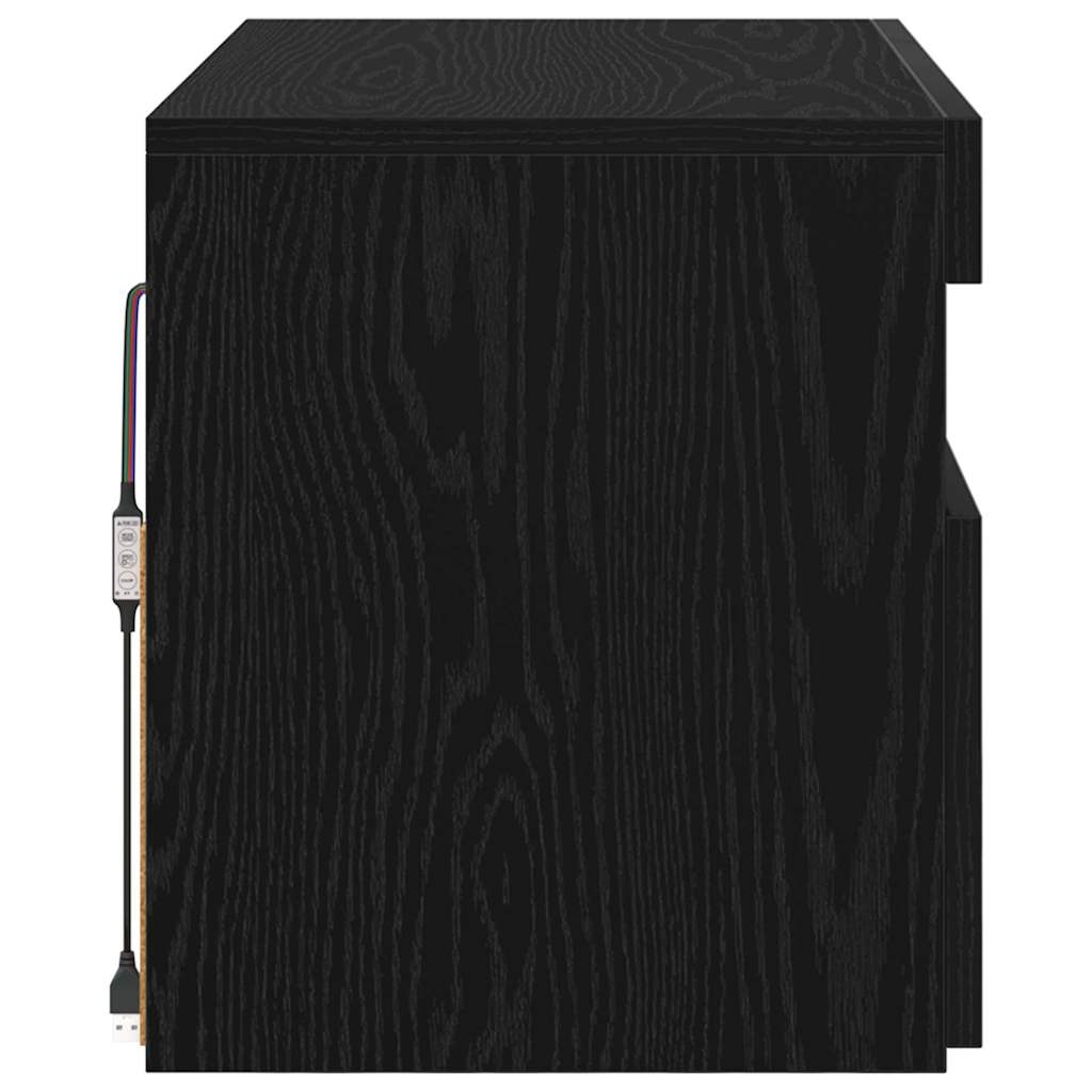 Mobile TV effetto Rovere Nero 60 x 35 x 40 cm Legno Ingegnerizzato