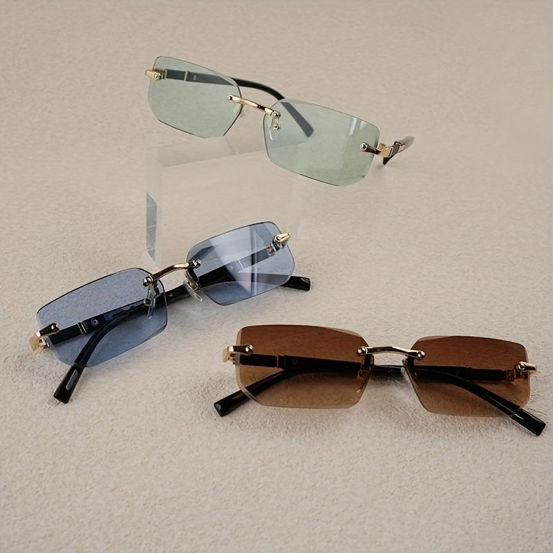 5pcs High Definition Sunglasses for Men Ladies Blue Light Blocking Eye Protection Eyewear Rimless Square Frame Eyeglasses Goggle