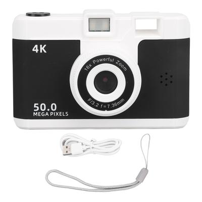 Fotocamera Digitale 1080P 50MP HD Doppia Lente Wireless Zoom Digitale 16X Anti-Shake Fotocamera Compatta con MP3