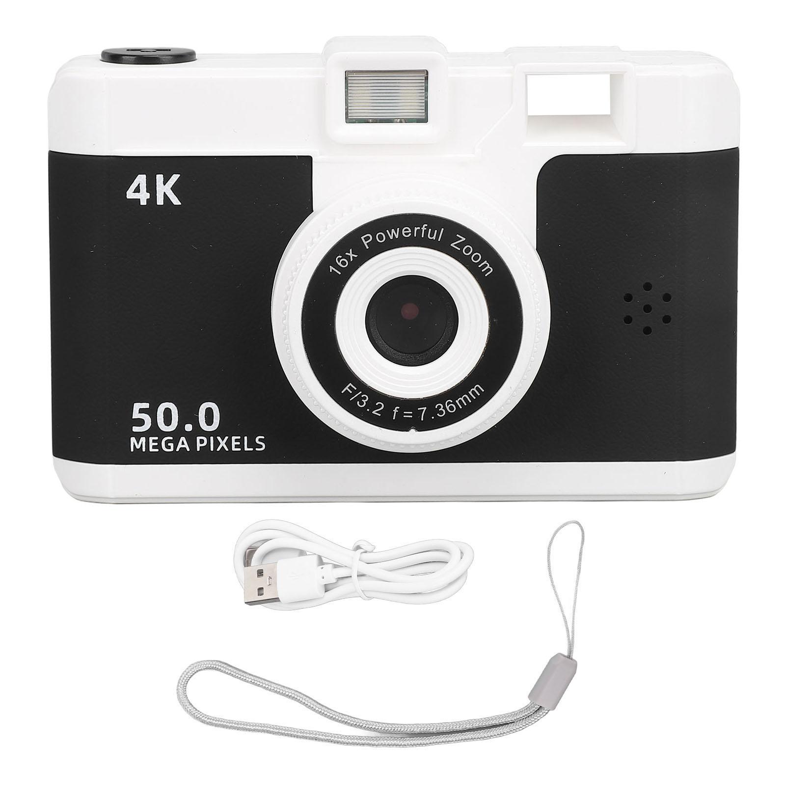 

Digital Camera 1080P 50MP HD Dual Lens Wireless 16X Digital Zoom Anti Shake Compact Camera with MP3 чорний