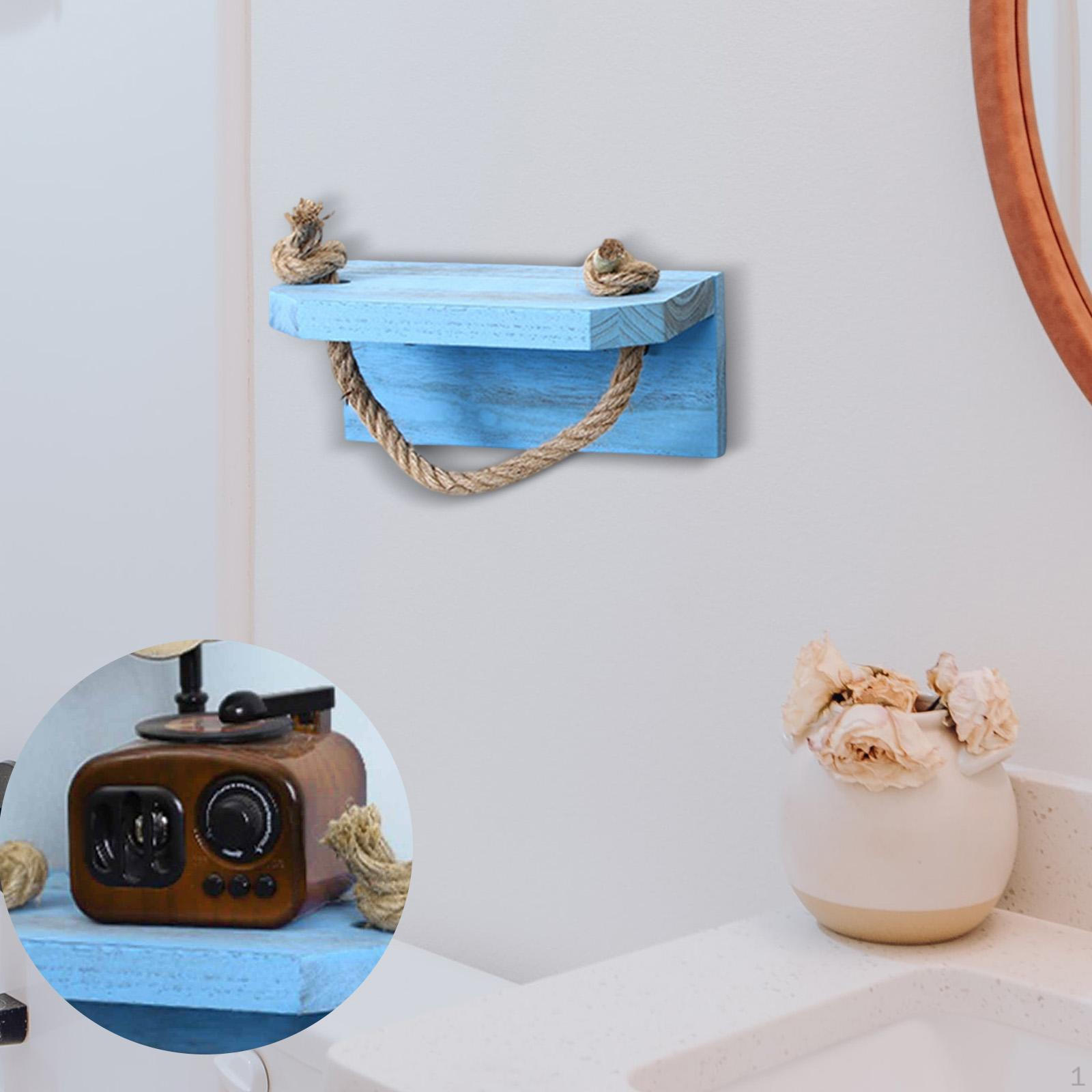 

Держатель для туалетной бумаги с полкой-диспенсером, настенный, многофункциональный, деревянный, гостиничный, синий