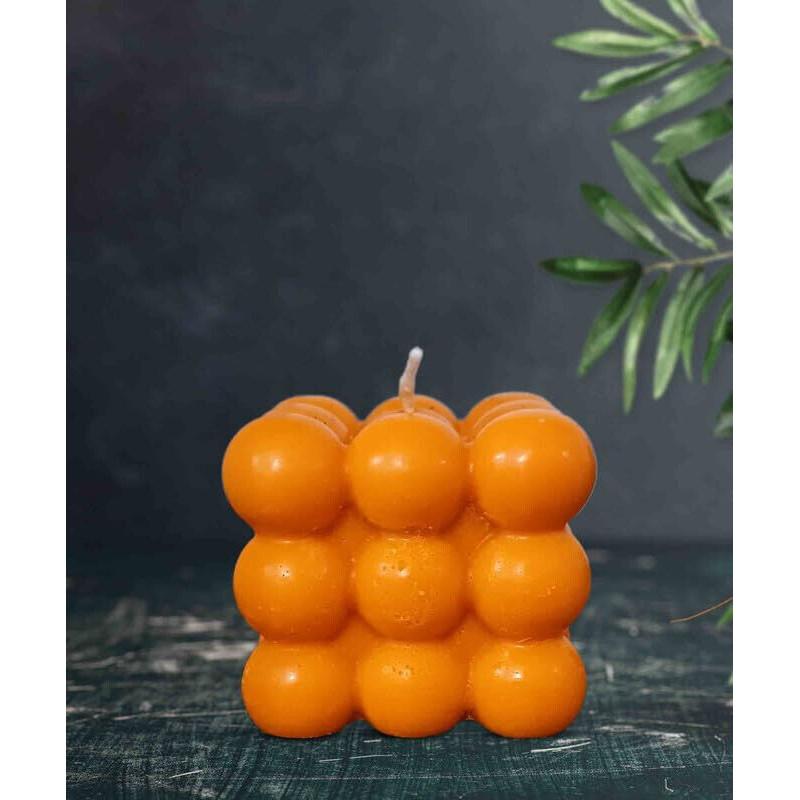 

@ Bubble Candle Orange Color Cube Wax Candle For Home Decor a518 Zr516-60%Off