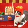 Pet Hamburger/Fries Hat Cartoon Plush Headgear Hat for Cold Weather Soft Dog Costume Hat for Various Breeds Party Props