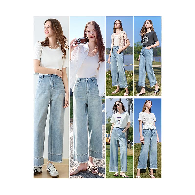 Jeans Larghi Corti con Bordo Grezzo Lavato da Donna Betu 2503T87