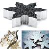 5 Stück/Set Schneeflocken Ausstecher Kekse Edelstahl Fondant Weihnachten Kuchen Gebäckform DIY Küchenbackwerkzeug (Farbe: Silber)