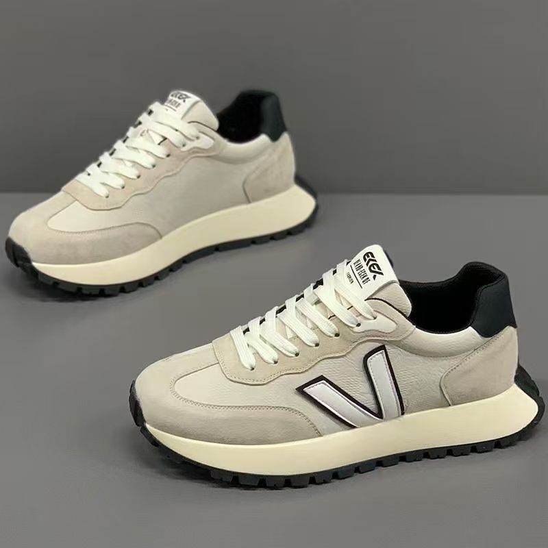 Men's Shoes 2025 Spring New Men's Platform Shoes Casual Shoes Trendy Shoes Men's Lace-up Sports Shoes Low-top Board Shoes Korean Version