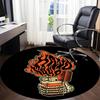 1pc Flame Bones Skull Office Round Area Rug, Indoor Mat Suitable For Office, Under Office Chairs Bedroom Living Room Home Decor, Room Deco