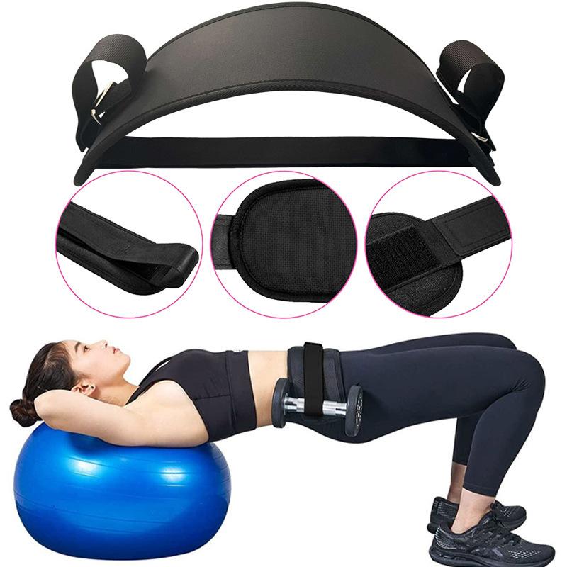 Hip Push Hip Bridge Belt Weight-bearing Dumbbell Exercise Auxiliary Belt Hip Protection Fitness Men and Women Home Portable Thrust Belt Belt
