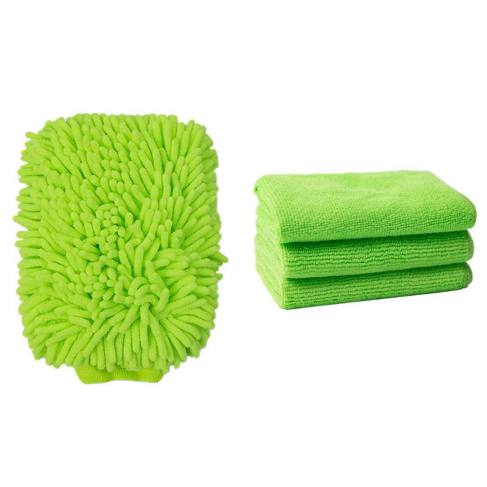 

Home Cleaning Set 1pcs Glove Rag and 3pcs Dishcloth