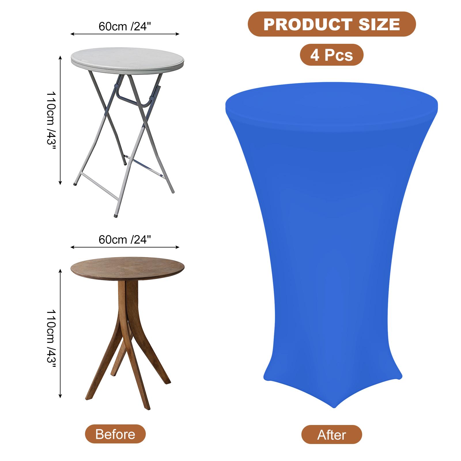 

4 шт. Круглая скатерть для коктейльного стола Highboy Стрейч-скатерть из спандекса Чехол на стол Облегающая скатерть для высокого стола для бара Свадебной вечеринки