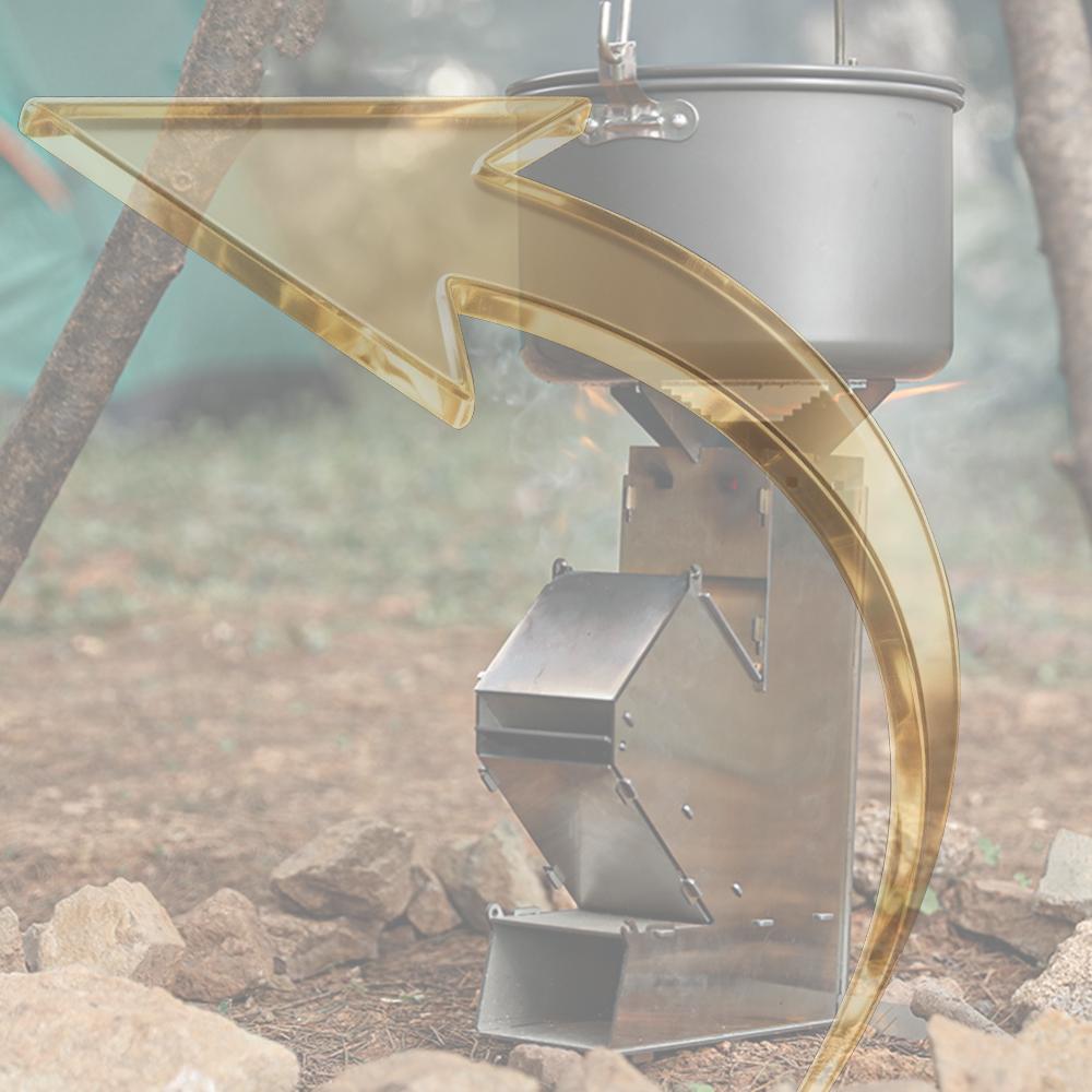 BBQ Rocket Stove Portable Camping Wood Stove Stainless Steel Portable Detachable Wood Burner Outdoor Wood Burning for Picnic BBQ China Mainland